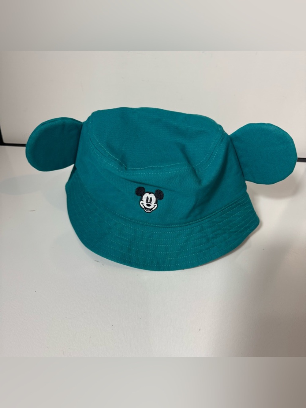 Tokyo Disney Mickey Mouse Bucket Hat Cotton Turquoise Ear-Design NWOT